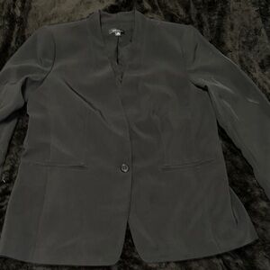 Ann Taylor Black Single-Button Tailored Blazer